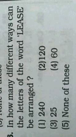 Dioc In How Many Different Ways Can The Letters Of The Word Lease