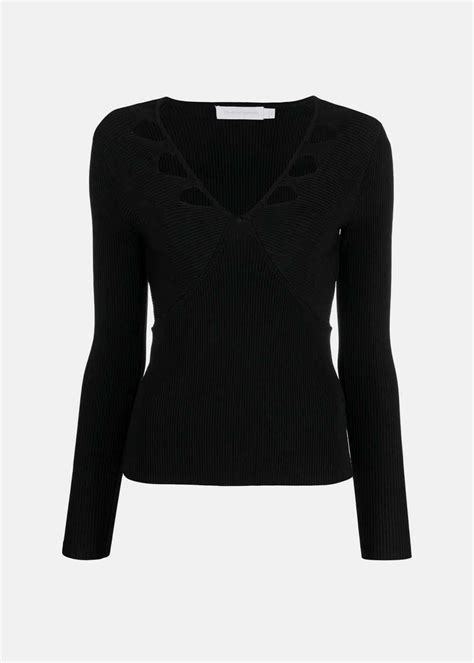 Jonathan Simkhai Ribbed Knit Cut Out Top In Black Lyst