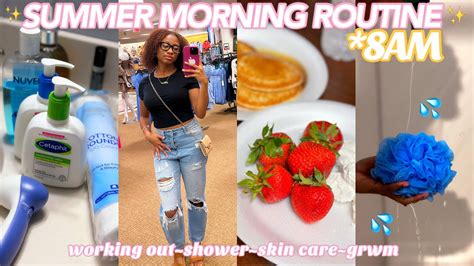 8 Am Summer Morning Routine {productive Workouts Shower Grwm} Youtube