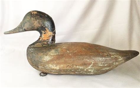 Antique Vintage Wood Duck Decoy American Folk Art Hand Carved Painted