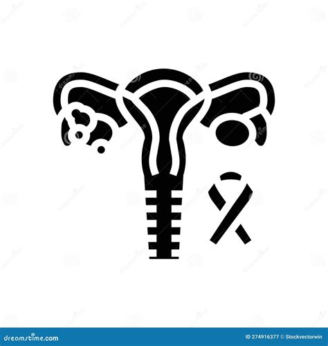 Endometrial Cancer Glyph Icon Vector Illustration Stock Vector