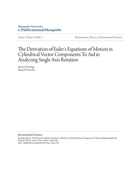 The Derivation Of Euler S Equations Of Motion In Cylindrical Vector