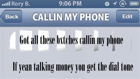 Rory B Callin My Phone Lyric Video Youtube