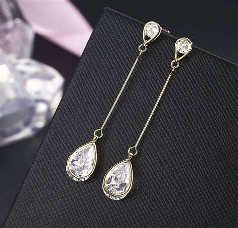 Sbling K Gold Plated Cubic Zirconia Drop Earrings Cttw To