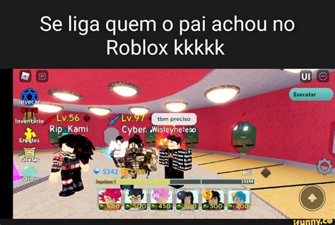 Se liga quem o pai achou no Roblox kkkkk UI 100 Inventário Rip ami Orb