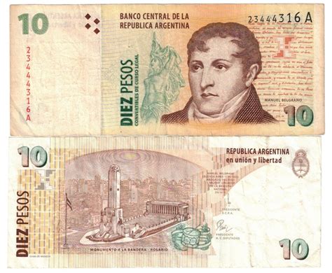 Argentina 10 Pesos Convertibles 1999 VF Sig. 59 – Davenport-Banknotes-and-Coins