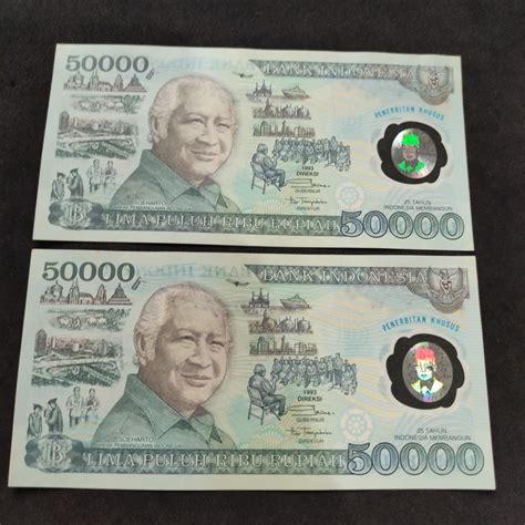 Jual Uang Kuno 50000 Rupiah Polimer Polymer Suharto 1993 Aunc Shopee