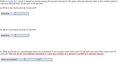 Solved Refer To Table 10 1 Which Is Based On Bonds Paying Chegg