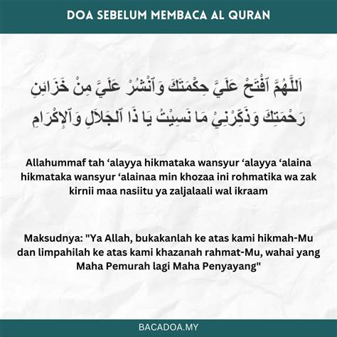 Doa Sebelum Baca Quran Dan Selepas Dalam Rumi Maksud Baca Doa