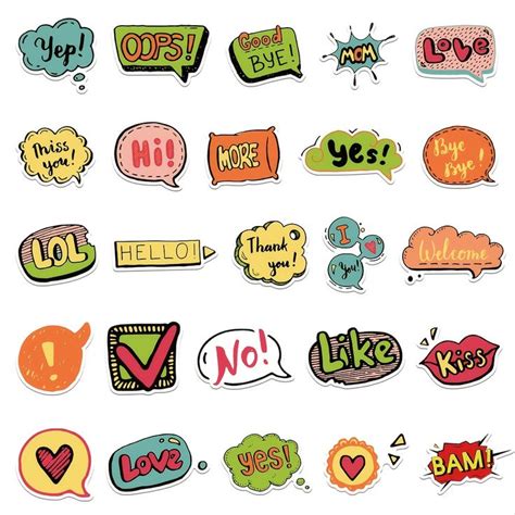 50pcs Cartoon English Slogan Explosive Text Series Graffiti Waterproof ...