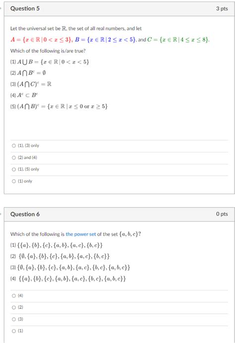 Solved Let The Universal Set Be R The Set Of All Real