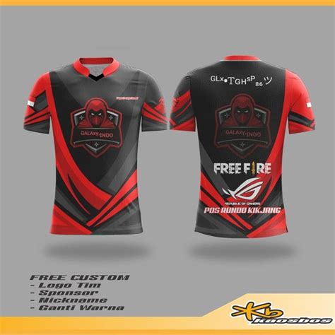 Jual Kaos Baju Jersey Gaming Esport Free Fire FF Battlegrounds KLB201