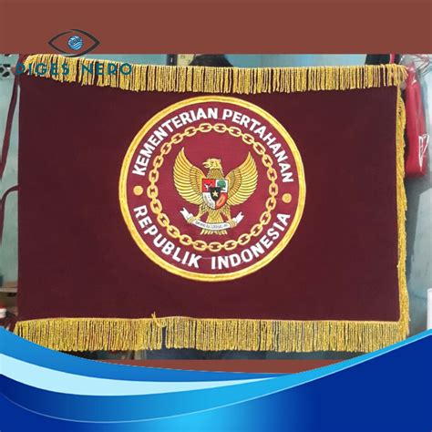 Jual Bendera Pataka Bordir Kemhan Kementerian Pertahanan Beludru