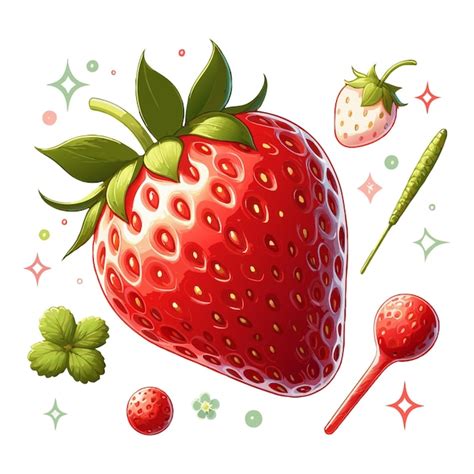 Strawberry Clipart Vector Illustration Premium AI Generated Vector