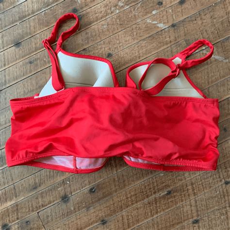 Swim By Cacique Cherry Red Lace Up Front 42ddd Swim T… Gem