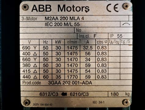 Used Abb M2aa 200 Ml4 Electric Motor Hos Bv