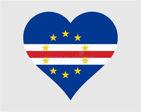 Cape Verde Heart Flag Cabo Verde Love Shape Country Nation National