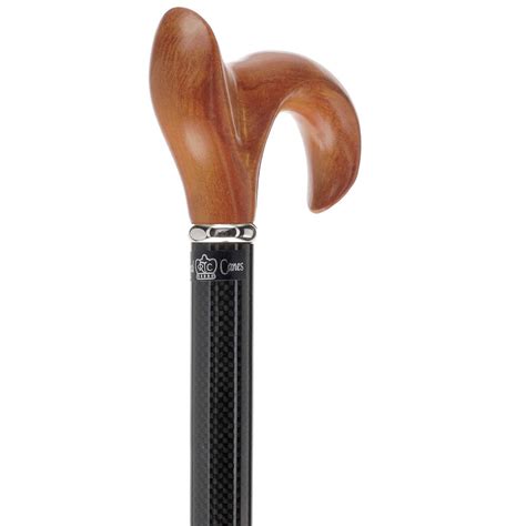 Elegant Cherry-Finished Maple Ergonomic Handle Walking Cane with Black ...