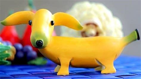 How To Make Banana Dog Banana Art Fruit Carving Banana Garnishes