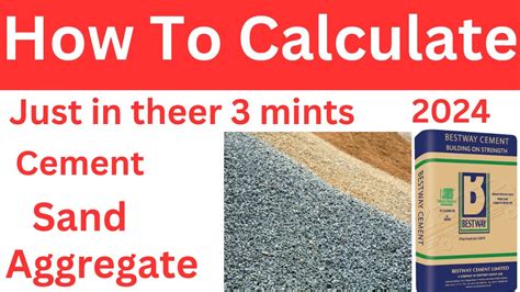 How To Calculate Cement Sand And Aggregate Quantity In Concrete