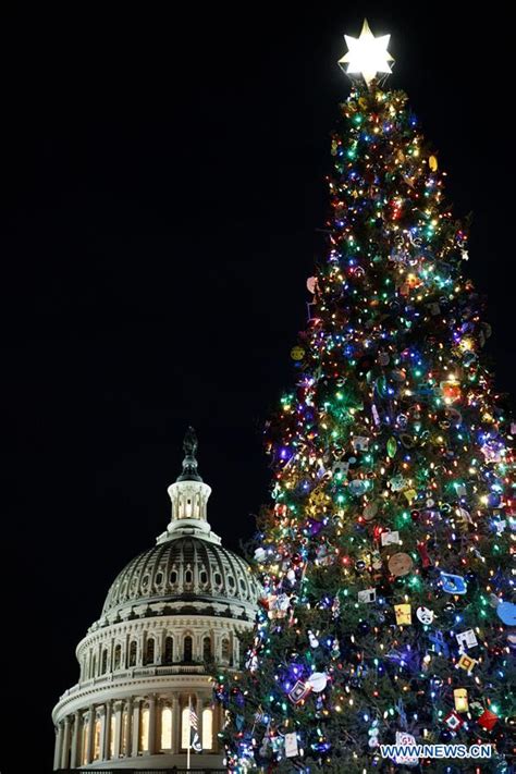 Capitol Christmas Tree Lit Up In Us Xinhua Englishnewscn