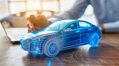 AI generated Automotive engineer designing smart ev car using ai system