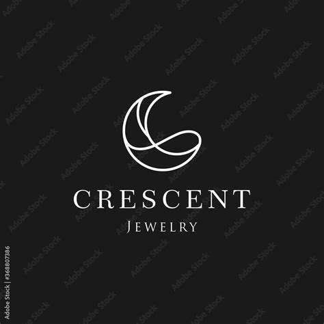 elegant crescent moon and star logo design line icon vector in luxury ...