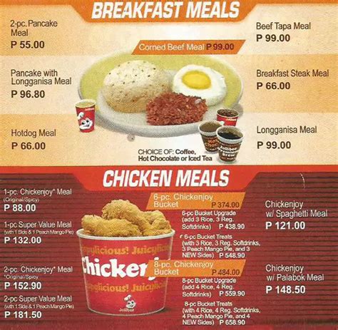 Jollibee Menu Breakfast Meal at Martha Annette blog