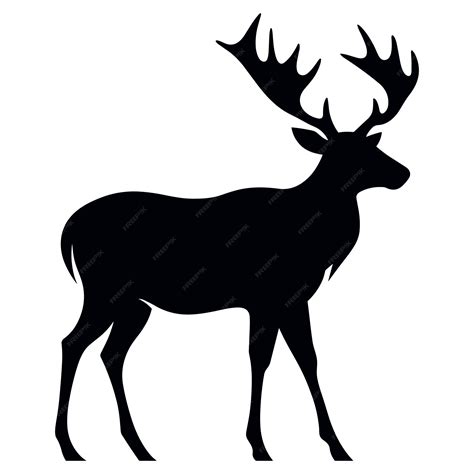 Premium Vector Caribou Black Silhouette Vector