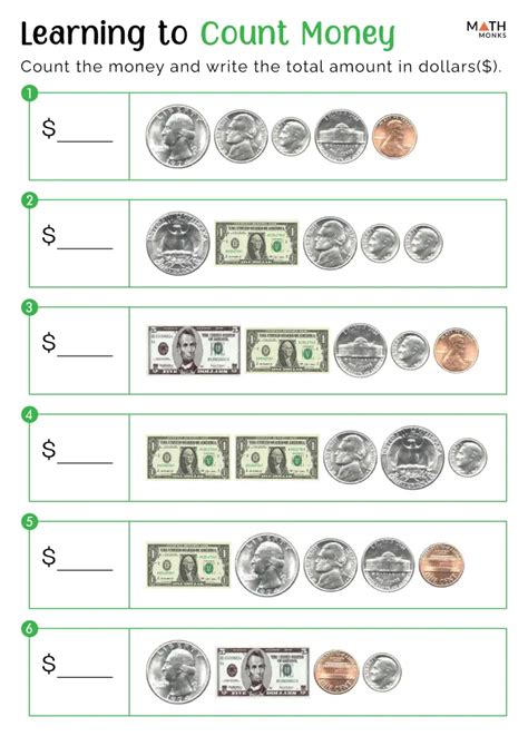 Counting Money Worksheets Math Monks