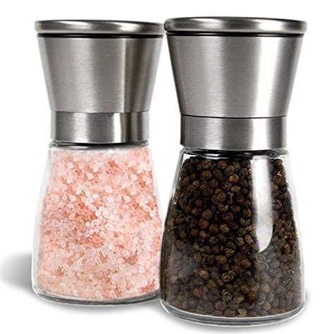 Salt And Pepper Grinder Set Premium Stainless Steel Set Of 2 Pepper