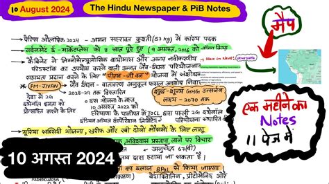 10 August 2024 The Hindu Notes In Hindi Pib Notes In Hindi