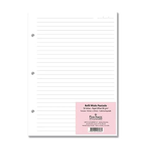 Refil Pautado Caderno Argolado Fina Ideia Sakura Shop Magazine