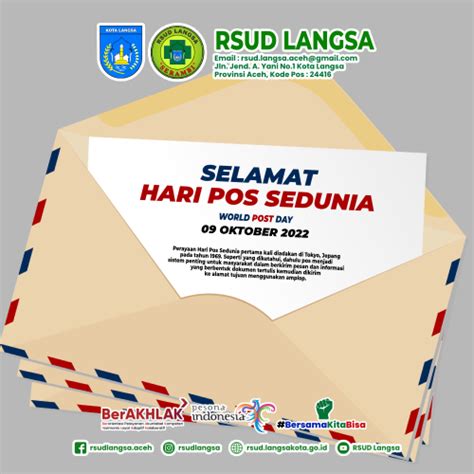 Selamat Hari Pos Sedunia World Post Day 09 Oktober 2022 Rumah Sakit