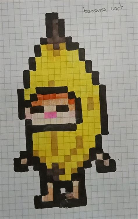 Banana Cat Pixel Easy Pixel Art Pixel Art Pattern Pixel Art Design