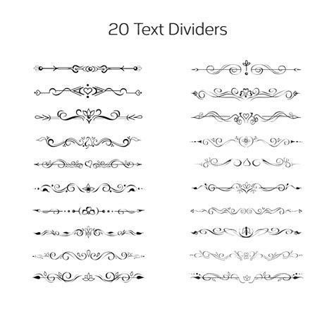 Conjunto De Divisores De Texto Desenhados M O Png Tinta Divisores