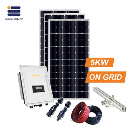 5kw Grid Tie Home Roof Grid Solar Power Inverter System China Grid Tie Solar System And On