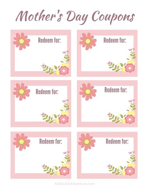 Blank Coupon Templates - Free Printables - Add A Little Adventure