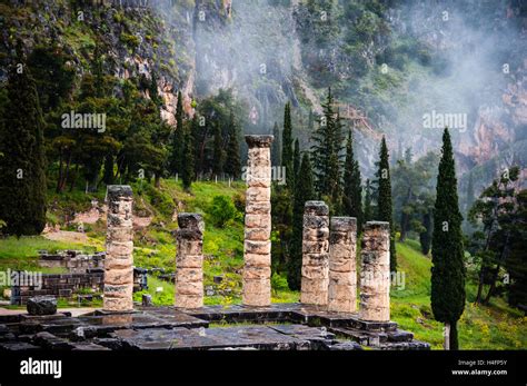 Delphi, Greece. In Greek mythology the site of the Delphic oracle ...