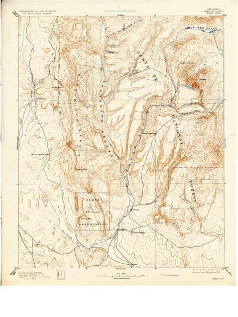 Collection C 007 Usgs Topographic Map Of Jemez Nm At The Center Of