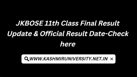 JKBOSE 11th Class Final Result Update Official Result Date Check Here