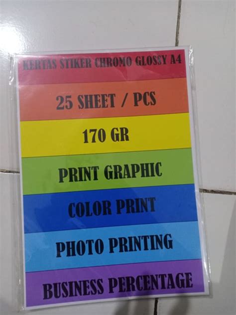 Kertas Stiker Chromo Glossy A4 170gr 25 Lembar Lazada Indonesia