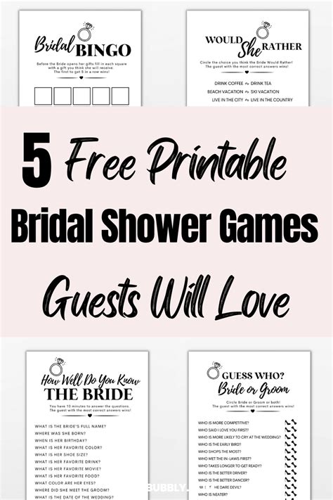 Bridal Shower Games Free Printables Fun Bridal Shower Games Bridal