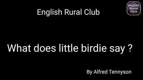 Poem What Does Little Birdie Say Cartoon Youtube