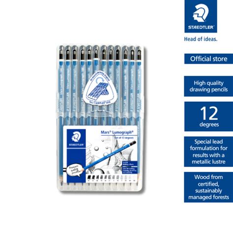 Mars Lumograph Pencils Set In STAEDTLER Box Of 12 Degrees Lazada