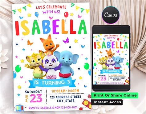 Editable Word Party Birthday Invitation Printable Birthday Etsy