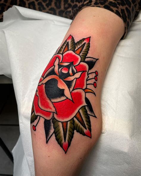 Update Traditional Rose Elbow Tattoo Super Hot In Cdgdbentre