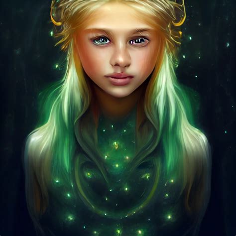 Emerald Eyes Blonde Princess Girl With Emerald Dragon Midjourney