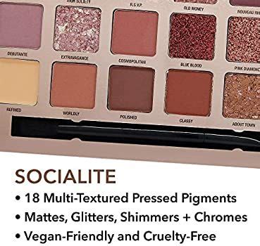 W7 Socialite Pressed Pigment Palette 18 Pink Nude Colours Flawless