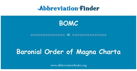 BOMC 定义 大宪章的宏大顺序 Baronial Order of Magna Charta